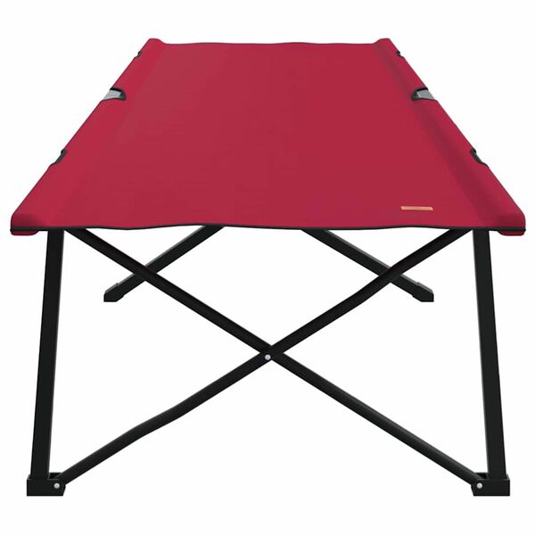 vidaXL Folding Camping Bed Folding Manual Red 81.10 x 29.92 x 29.13 in