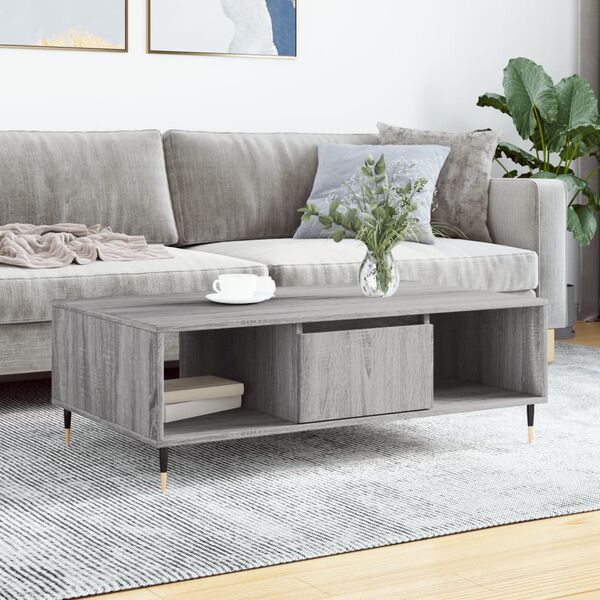 vidaXL Coffee Table Grey Sonoma Engineered wood, iron Medium
