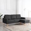 vidaXL Sofa Dark Grey Fabric (100% polyester), solid pine wood, rubber wood