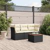 vidaXL Garden Sofa Set Black PE Rattan Standard Modular