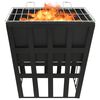 vidaXL 2-in-1 Fire Pit and BBQ 13.4"x13.4"x18.9" Steel