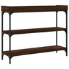 vidaXL Console Table Brown Oak Engineered wood, Metal Console Table