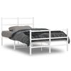 vidaXL Bed Frame White Powder-Coated Steel 47.2 x 78.7 in Bed Frame