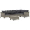 vidaXL Garden Lounge Set Grey PE rattan, powder-coated steel Large