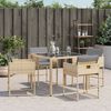 vidaXL Patio Chair Mix Beige PE Rattan and Powder-Coated Steel Standard