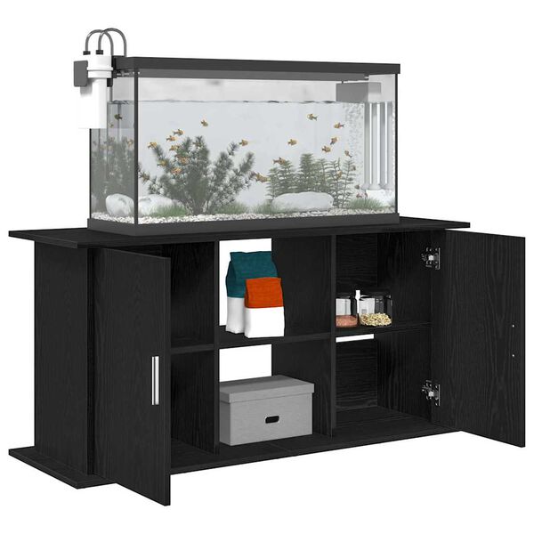 vidaXL Aquarium Stand Black Oak Engineered Wood 47.6 x 16.1 x 22.8 in