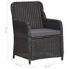 vidaXL Rattan Chair Black Steel frame Medium Removable Covers
