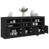vidaXL Sideboard Black Engineered wood, Glass Large Sideboard