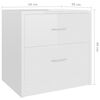 vidaXL Bedside Cabinet Set of 2 High gloss white Engineered wood Medium