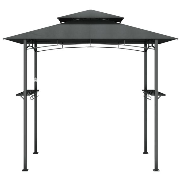vidaXL BBQ Gazebo Anthracite Steel Medium Hooks BBQ Gazebo