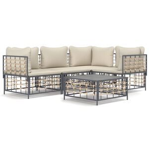 vidaXL Garden Lounge Set Anthracite and Beige