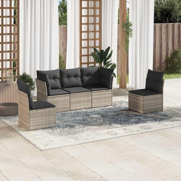 vidaXL Garden Sofa Set Light grey, Dark grey