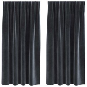 vidaXL Blackout Curtains 2 pcs Dark Grey 55.12 x 68.90 in Velvet