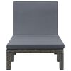 vidaXL Sun Lounger Anthracite PE Rattan, Powder-Coated Steel, 100% Polyester