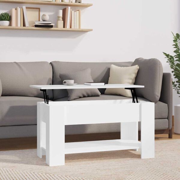 vidaXL Coffee Table High gloss white Engineered wood Medium
