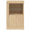 vidaXL Side Cabinet Sonoma oak Engineered wood, glass Compact
