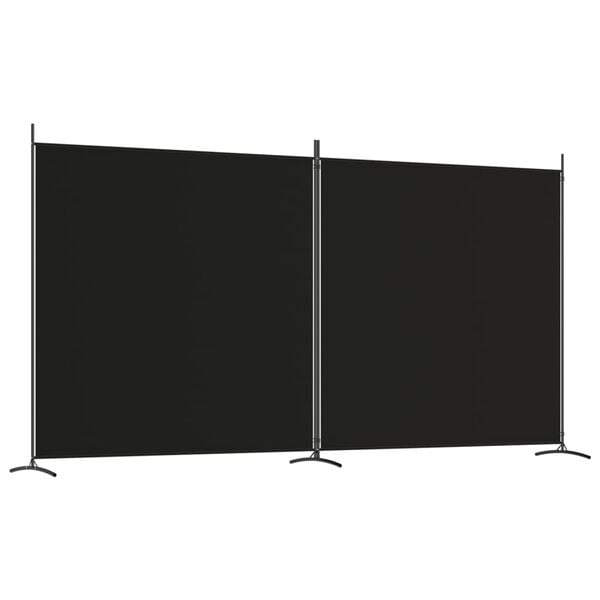 vidaXL 2-Panel Room Divider Black 137"x70.9" Fabric