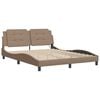 vidaXL Bed Frame Cappuccino Faux leather, metal, solid pine wood, plywood