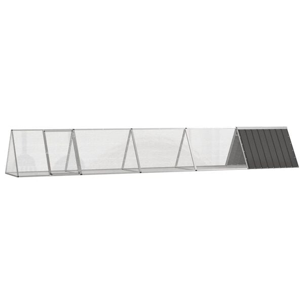 vidaXL Rabbit Cage Anthracite Galvanized Steel Large Durable