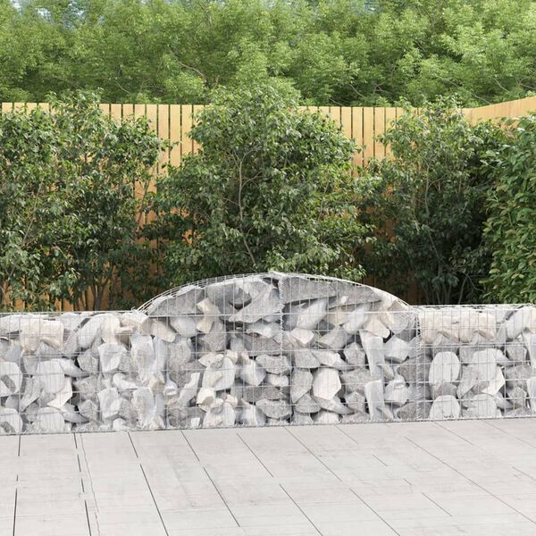 vidaXL Gabion Basket Set of 15 Silver Galvanized Iron Large Durable