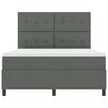 vidaXL Box Spring Bed Manual Dark grey and White 203 x 152 x 88 cm
