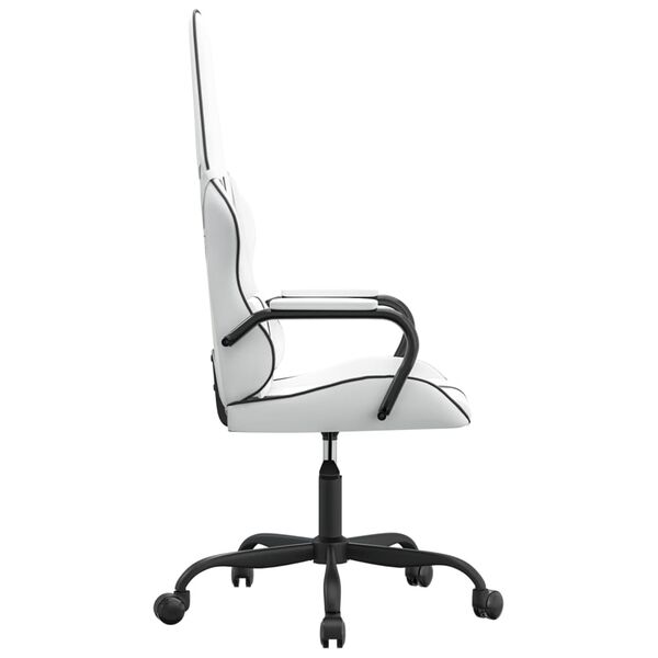 vidaXL Gaming Chair White and Black Faux Leather, Metal, Plywood