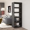 vidaXL Book Cabinet Grey Solid Pinewood Medium Book Cabinet