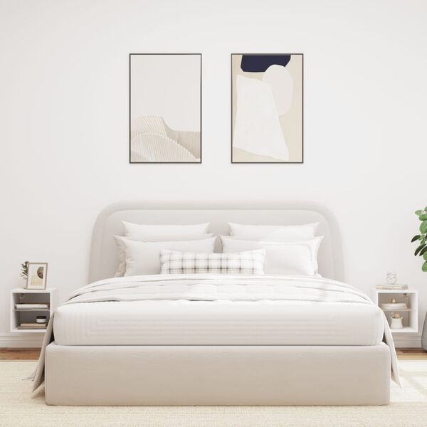 vidaXL TV Wall Cabinet Set of 2 White Engineered wood, Glass