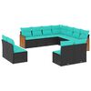 vidaXL Patio Sofa Set Black, Blue