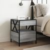 vidaXL Bedside Table Grey Sonoma Engineered wood, glass, steel