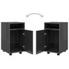 vidaXL Side Cabinet with Wheels High Gloss Gray 13"x15"x23.6" Engineered Wood
