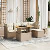 vidaXL Garden Sofa Set Beige PE rattan Large Modular Garden Sofa Set