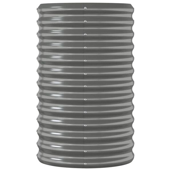 vidaXL Garden Raised Bed Grey Powder-coated steel Large Durable