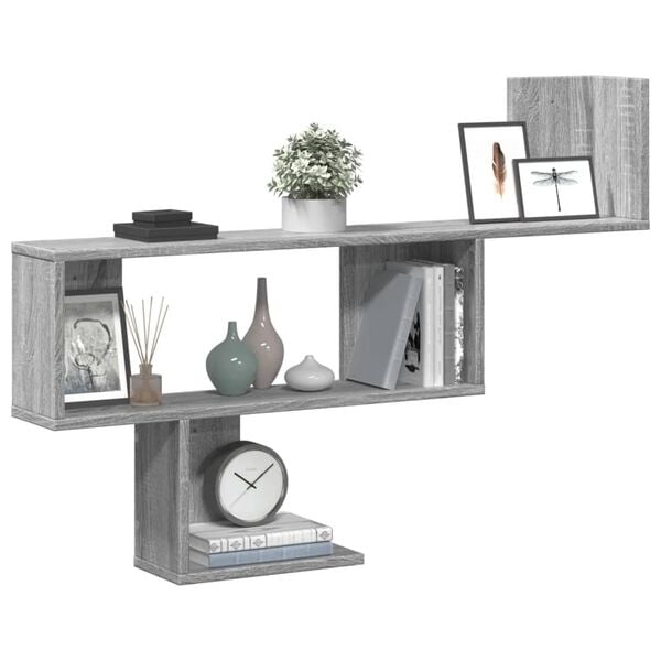vidaXL Wall Shelf Grey Sonoma Engineered Wood 39.4 x 5.9 x 27.6 in