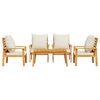 vidaXL Garden Lounge Set Natural wood, Cream White