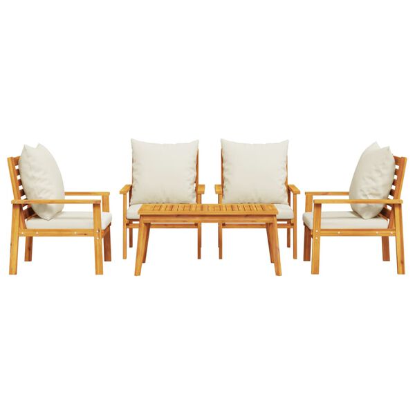 vidaXL Garden Lounge Set Natural wood, Cream White