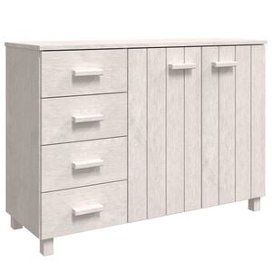 vidaXL Sideboard White Solid pinewood, MDF Medium Sideboard