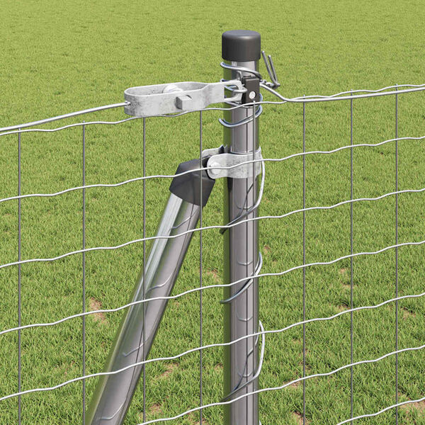 vidaXL Fence Post 13 pcs Silver Steel