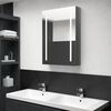 vidaXL Bathroom Cabinet Shining Gray MDF with melamine finish, glass