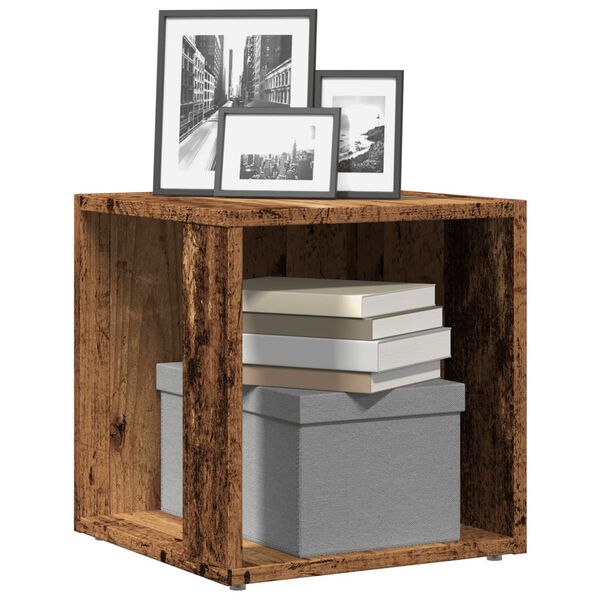vidaXL Side Table Old wood Engineered wood 13.0 x 13.0 x 13.4 in Storage