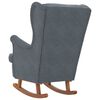 vidaXL Rocking Chair Dark grey Velvet (100% polyester), solid rubber wood