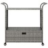 vidaXL Bar Cart with Drawer Gray 39.4"x17.7"x38.2" Poly Rattan