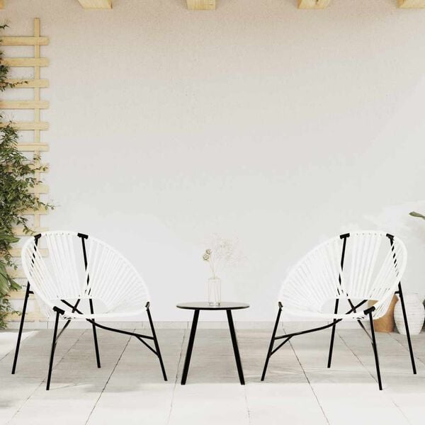 vidaXL Garden Egg Chair Black and White PE rattan, powder-coated steel