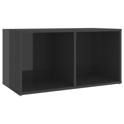 vidaXL TV Cabinets 2 pcs High Gloss Gray 28.3"x13.8"x14.4" Chipboard