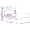 vidaXL Bed Frame Sonoma Oak Engineered Wood and Steel Single