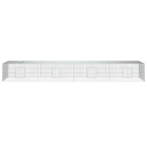 vidaXL Rabbit Cage Silver Galvanized Iron 21.3 x 42.9 in panels