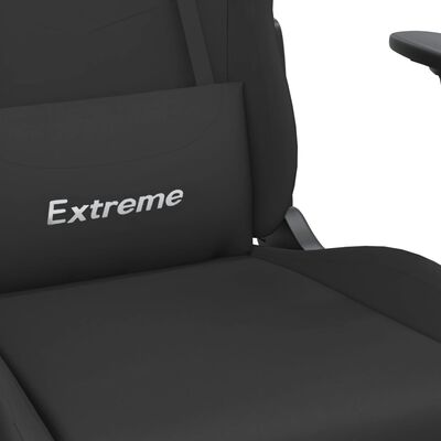 vidaXL Gaming Chair with Footrest Black Fabric