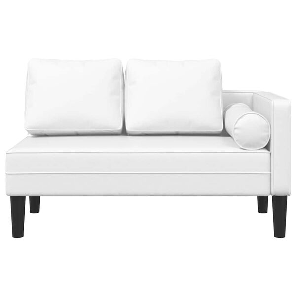 vidaXL Chaise Lounge with Cushions White Faux leather