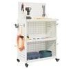 vidaXL Tool Trolley White 25.59 x 13.78 x 43.70 in Cold-rolled Steel