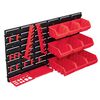 vidaXL 34 Piece Storage Bin Kit with Wall Panels Red and Black